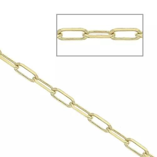 Chaîne maille rectangle 1.85 mm en Plaqué Or 3 microns x50cm