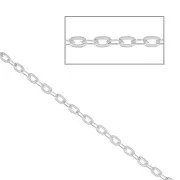 Chaîne maille forçat ovale limée 1.6 mm en Argent 925 x50cm