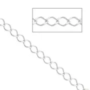 Chaîne maille rombo limée 2.3 mm en Argent 925 x50cm