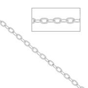 Chaîne maille forçat ovale limée 1.45 mm en Argent 925 x50 cm