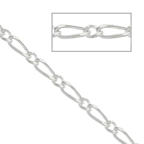 Chaîne maille figaro alternée (1x1) 2.05 mm en Argent 925 x50 cm