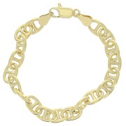 Bracelet maille marine ronde 7.8 mm Plaqué Or 3 microns x19 cm|raw }}