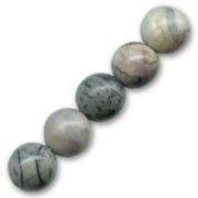 Perles rondes 10 mm pierre gemme Jaspe Picasso x5|raw }}