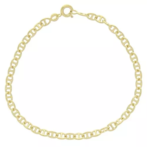 Bracelet maille marine ronde 3.8 mm Plaqué Or 3 microns x19 cm