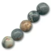 Perles rondes 6 mm pierre gemme Jaspe Picasso x15