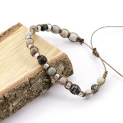 Perles rondes 6 mm pierre gemme Jaspe Picasso x15