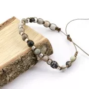 Perles rondes 6 mm pierre gemme Jaspe Picasso x15