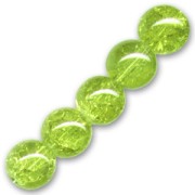 Cracked Beads 14 mm Peridot x4|raw }}