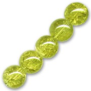 Cracked Beads 12 mm Light Olivine x5