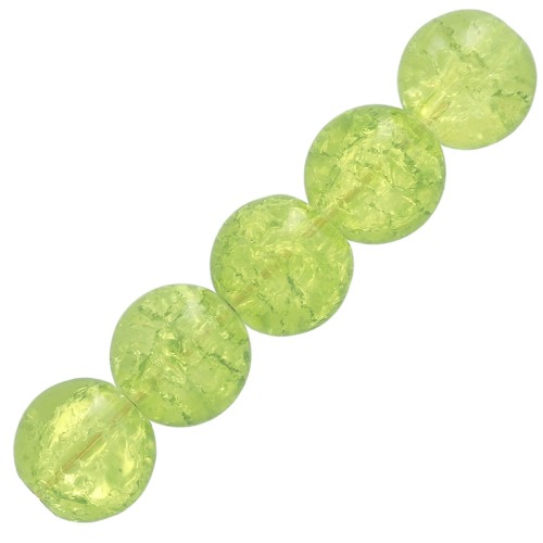 Cracked Beads 10 mm Light Olivine x10