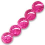Cracked Beads 10 mm Hot Pink x10