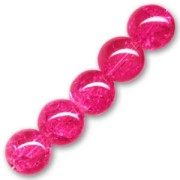 Cracked Beads 6 mm Framboise x25