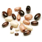Assortiment de perles olives en bois x75