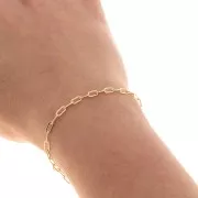 Chaîne maille rectangle limée 2.8 mm en Gold filled (or laminé) x50 cm