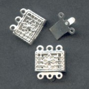 Fermoir 3 rangs 10 mm argenté x2|raw }}