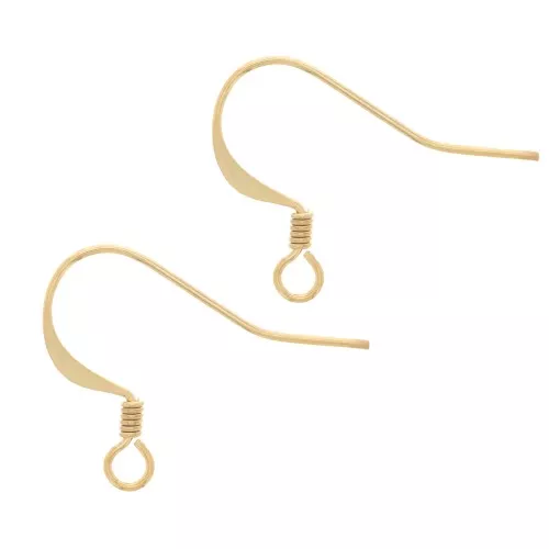 Crochets d'oreilles 17 mm doré à l'or fin x4