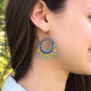 Crochets d'oreilles 17 mm doré à l'or fin x4