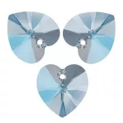 Pendentif coeur en cristal PureCrystal 6228 14,4x14mm Aquamarine Shimmer x1