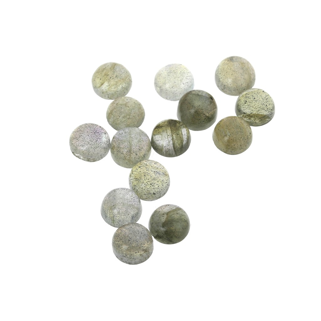 Lot De 10 Cabochons Ronds En Péridot Naturel Vert - 10 Mm - Qualité AAA Pour Bijoux