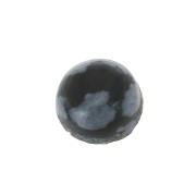 Cabochon rond 6 mm en pierre gemme - Obsidienne Mouchetée x1