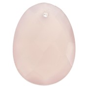 Pendentif facetté ovale 20x15 mm en pierre gemme - Calcedoine Rose x1|raw }}