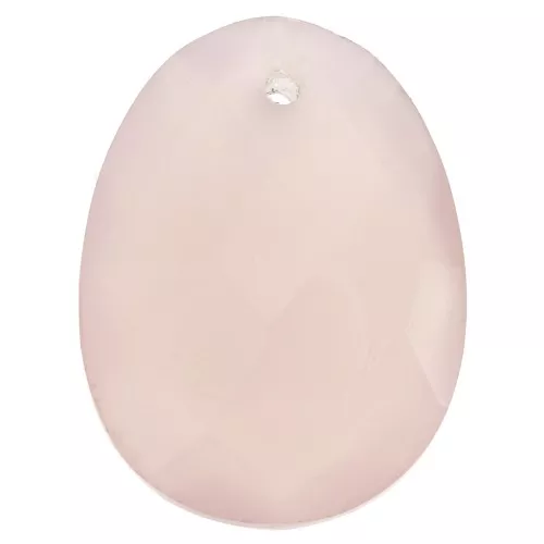 Pendentif facetté ovale 20x15 mm en pierre gemme - Calcedoine Rose x1