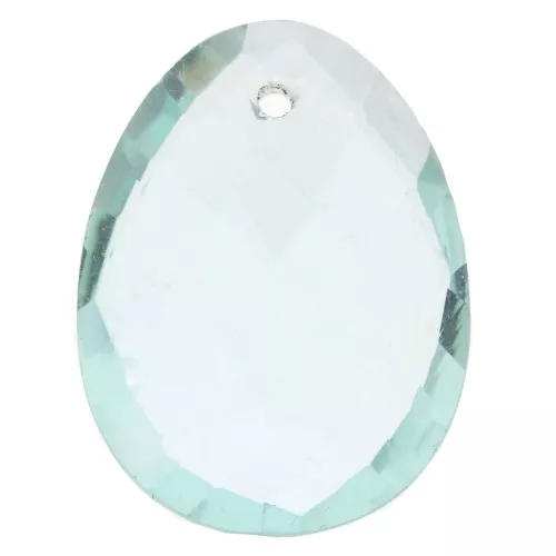 Pendentif facetté ovale 20x15 mm imitation pierre gemme - Hydro Aquamarine x1