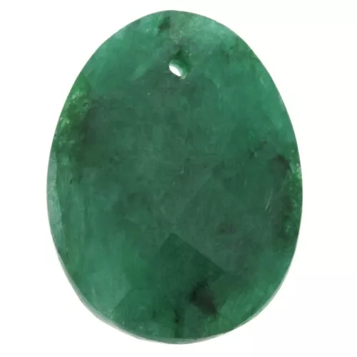 Pendentif facetté ovale 20x15 mm en pierre gemme - Imitation Emeraude x1