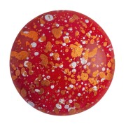 Cabochon rond en verre par Puca® 25 mm Opaque Red Coral Tweedy x1|raw }}
