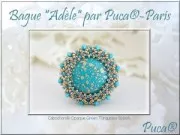 Cabochon rond en verre par Puca® 25 mm Opaque Red Coral Tweedy x1