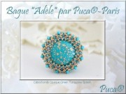 Cabochon rond en verre par Puca® 25 mm Jet Gold Splash x1