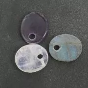 Sequin ovale 12x10 mm en pierre gemme - Labradorite x1