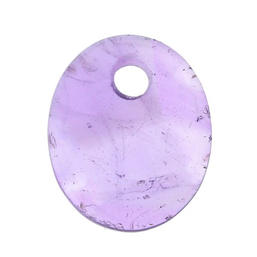Sequin ovale 12x10 mm en pierre gemme - Amethyste x1