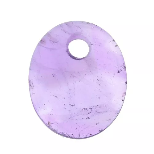 Sequin ovale 12x10 mm en pierre gemme - Amethyste x1