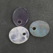 Sequin ovale 12x10 mm en pierre gemme - Amethyste x1