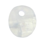 Sequin ovale 12x10 mm en pierre gemme - Pierre de lune x1