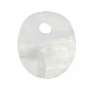 Sequin ovale 12x10 mm en pierre gemme - Pierre de lune x1