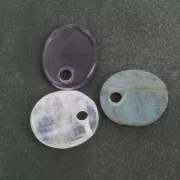 Sequin ovale 10x8 mm en pierre gemme - Pierre de lune x1