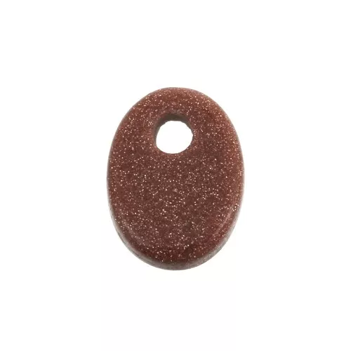 Sequin ovale 8x6 mm en pierre gemme Gold Stone - Imitation Pierre de soleil x1