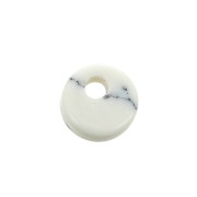 Sequin rond 6 mm en pierre gemme - Howlite x1