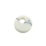 Sequin rond 6 mm en pierre gemme - Howlite x1