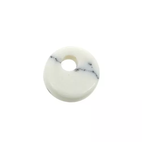 Sequin rond 6 mm en pierre gemme - Howlite x1
