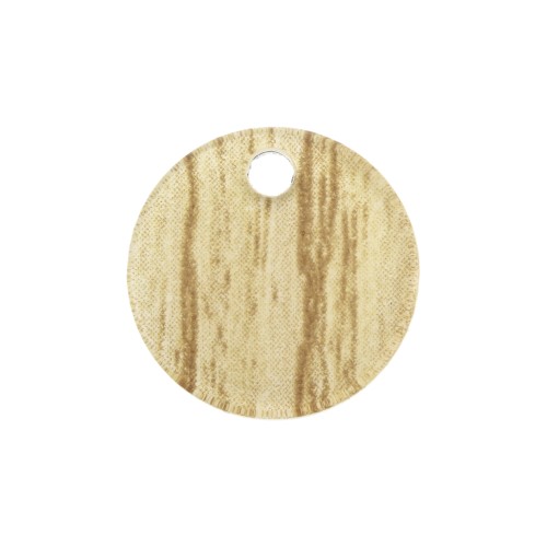 Sequin rond en plexiglas 15 mm motif bois - Beige x1