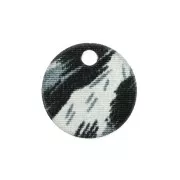 Sequin rond en plexiglas 15 mm motif léopard - Noir - Bleu - Gris x1
