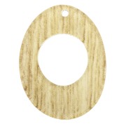 Pendentif ovale ajouré en plexiglas 25x19 mm motif bois - Beige x1|raw }}