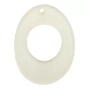Pendentif ovale ajouré en plexiglas 25x19 mm motif bois - Beige x1