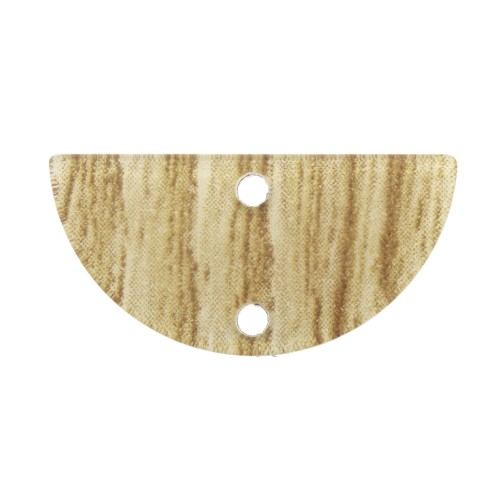 Intercalaire demi-lune en plexiglas 23x11mm 2 trous motif bois - Beige x1