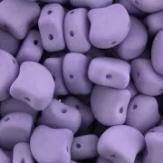 Perles en verre Ginko Duo 2 trous 7.5x7.5 mm Bondeli Matt Purple x10g