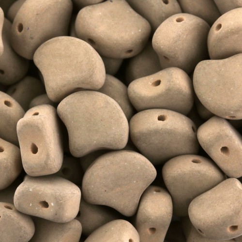 Perles en verre Ginko Duo 2 trous 7.5x7.5 mm Bondeli Matt Cappuccino x10g