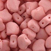 Perles en verre Ginko Duo 2 trous 7.5x7.5 mm Bondeli Matt Coral x10g